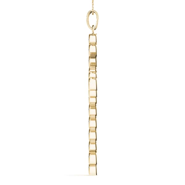 Religious Cross Pendant (1/4 ct. tw.), Side view in yellow gold
