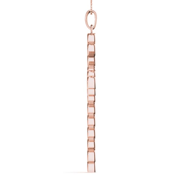 Religious Cross Pendant (1/4 ct. tw.), Side view in rose gold