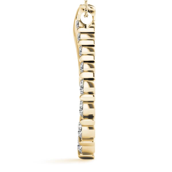 Journey Pendant (1.02 ct. tw.), Side view in yellow gold