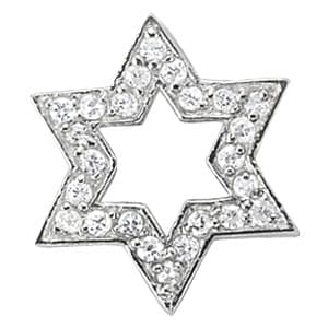 Diamond Star of David Pendant — White Gold