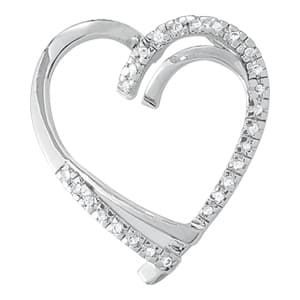 Heart Shape Pendant — White Gold