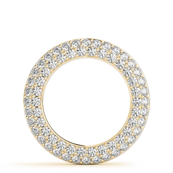 Double Row Pavé Circle Pendant (1/4 ct. tw.), On hand view in yellow gold