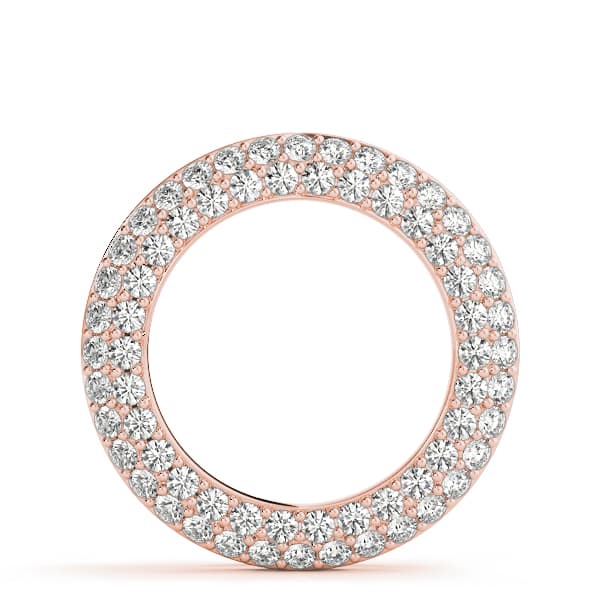 Double Row Pavé Circle Pendant (1/2 ct. tw.), On hand view in rose gold