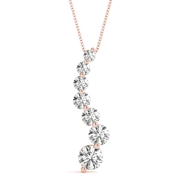 Journey Pendant (4 ct. tw.), Front view in rose gold