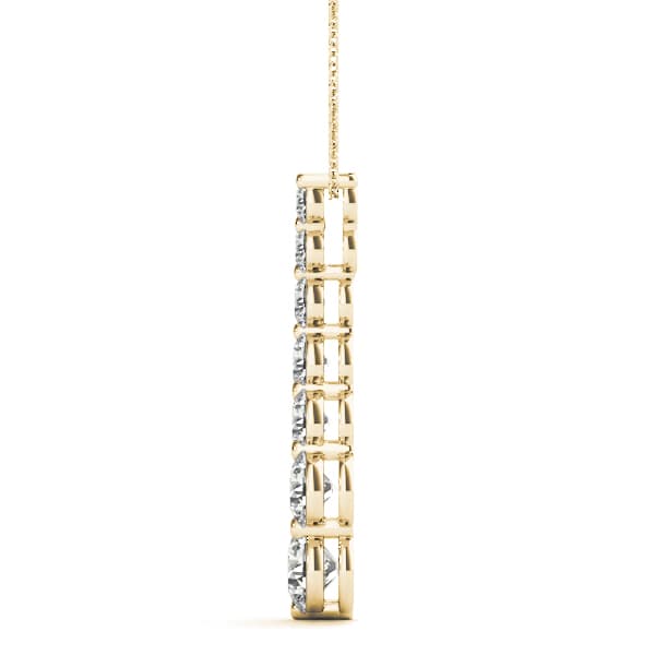 Journey Pendant (4 ct. tw.), Side view in yellow gold