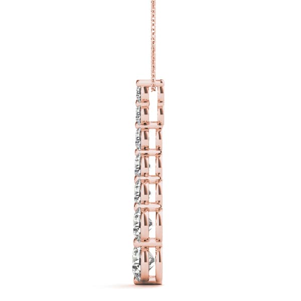Journey Pendant (4 ct. tw.), Side view in rose gold