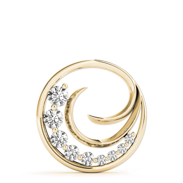 Journey Round Pendant (1/2 ct. tw.), On hand view in yellow gold