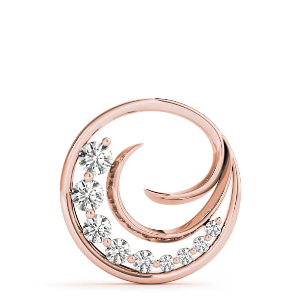 Journey Round Pendant (1/2 ct. tw.), On hand view in rose gold