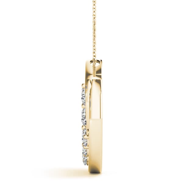 Journey Round Pendant (1/2 ct. tw.), Side view in yellow gold