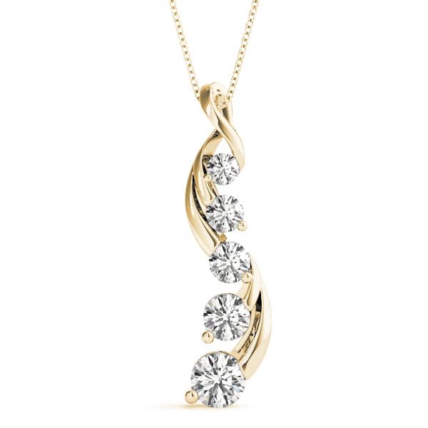 Journey Drop Pendant (3/4 ct. tw.), Front view in yellow gold