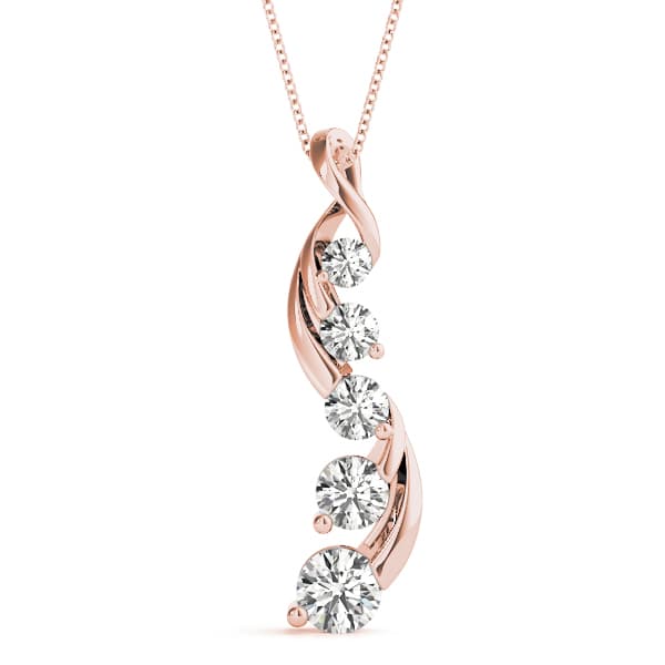 Journey Drop Pendant (3.05 ct. tw.), Front view in rose gold