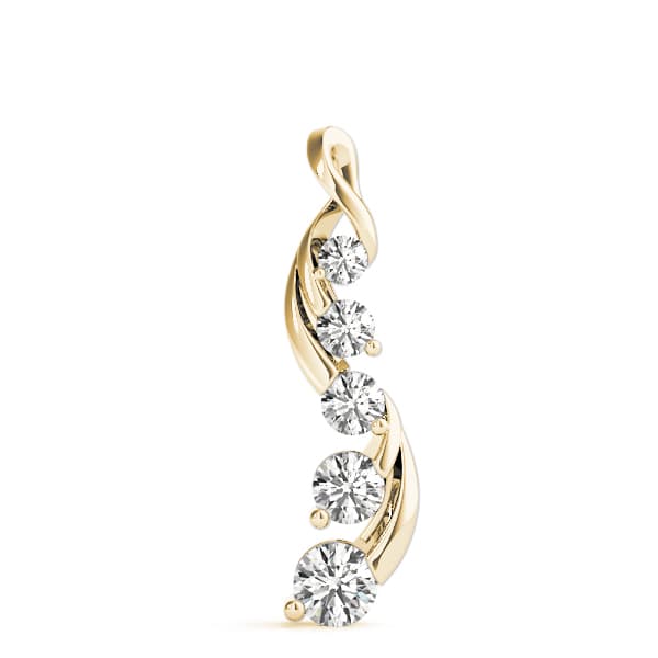 Journey Drop Pendant (3/4 ct. tw.), On hand view in yellow gold