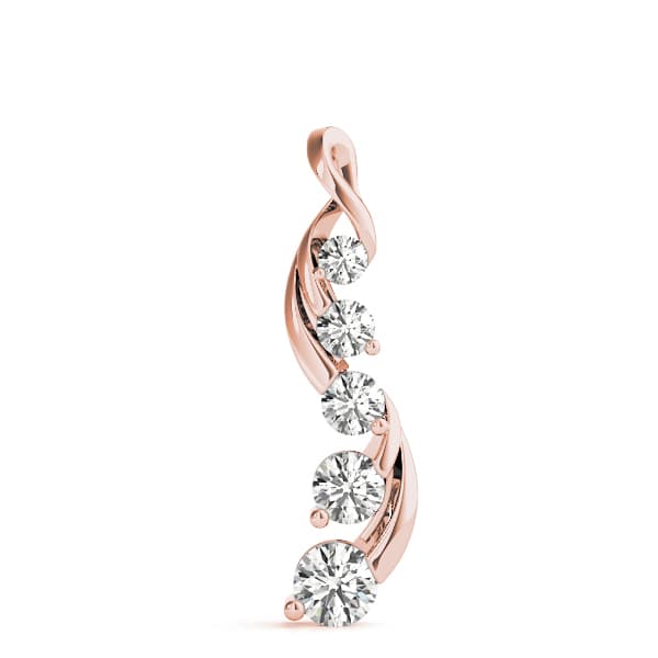 Journey Drop Pendant (3.05 ct. tw.), On hand view in rose gold