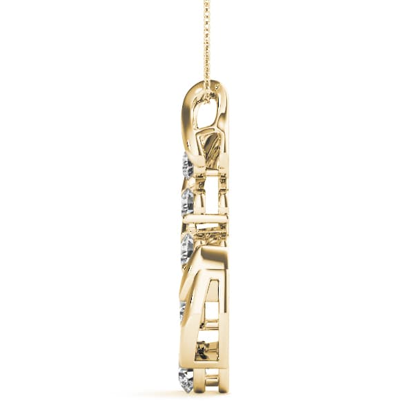 Journey Drop Pendant (3/4 ct. tw.), Side view in yellow gold