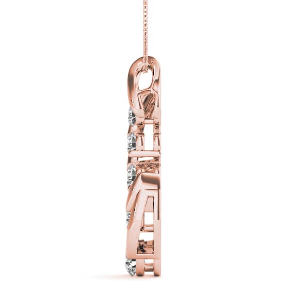 Journey Drop Pendant (3.05 ct. tw.), Side view in rose gold