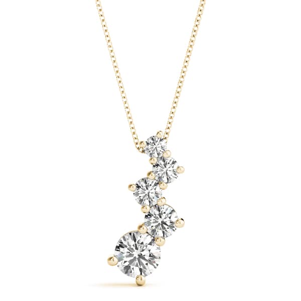 Journey Pendant (1/2 ct. tw.), Front view in yellow gold