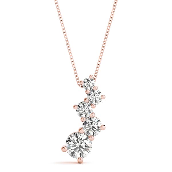 Journey Pendant (3/4 ct. tw.), Front view in rose gold
