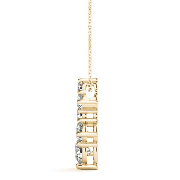Journey Pendant (1/2 ct. tw.), Side view in yellow gold