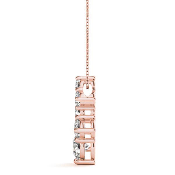 Journey Pendant (3/4 ct. tw.), Side view in rose gold