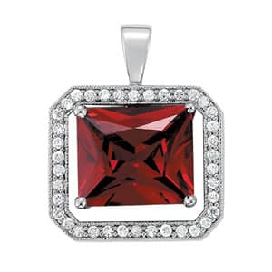 Emerald Color Halo Pendant — White Gold