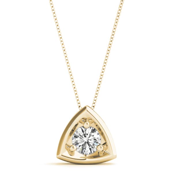 Solitaire Pendant (1/4 ct. tw.), Front view in yellow gold