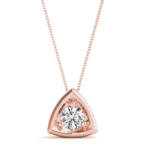 Solitaire Pendant (1/2 ct. tw.), Front view in rose gold