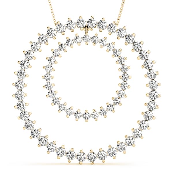 Circle Pendant (2.16 ct. tw.), Front view in yellow gold