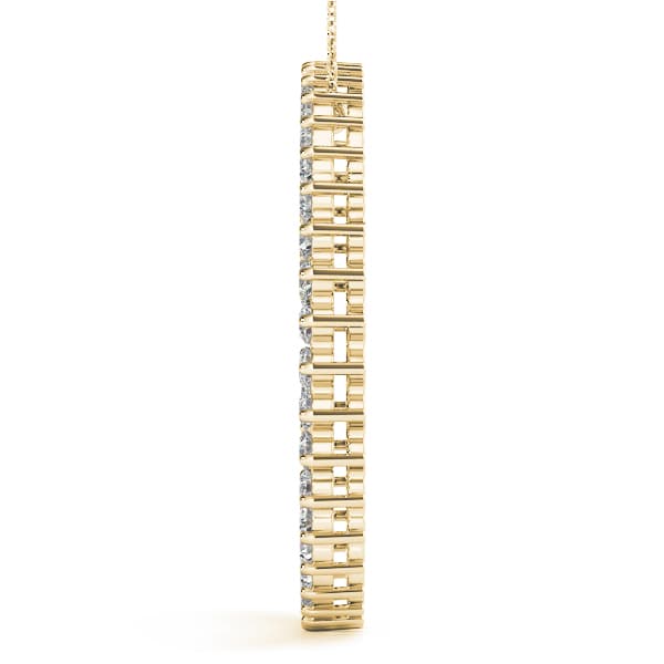 Circle Pendant (2.16 ct. tw.), Side view in yellow gold