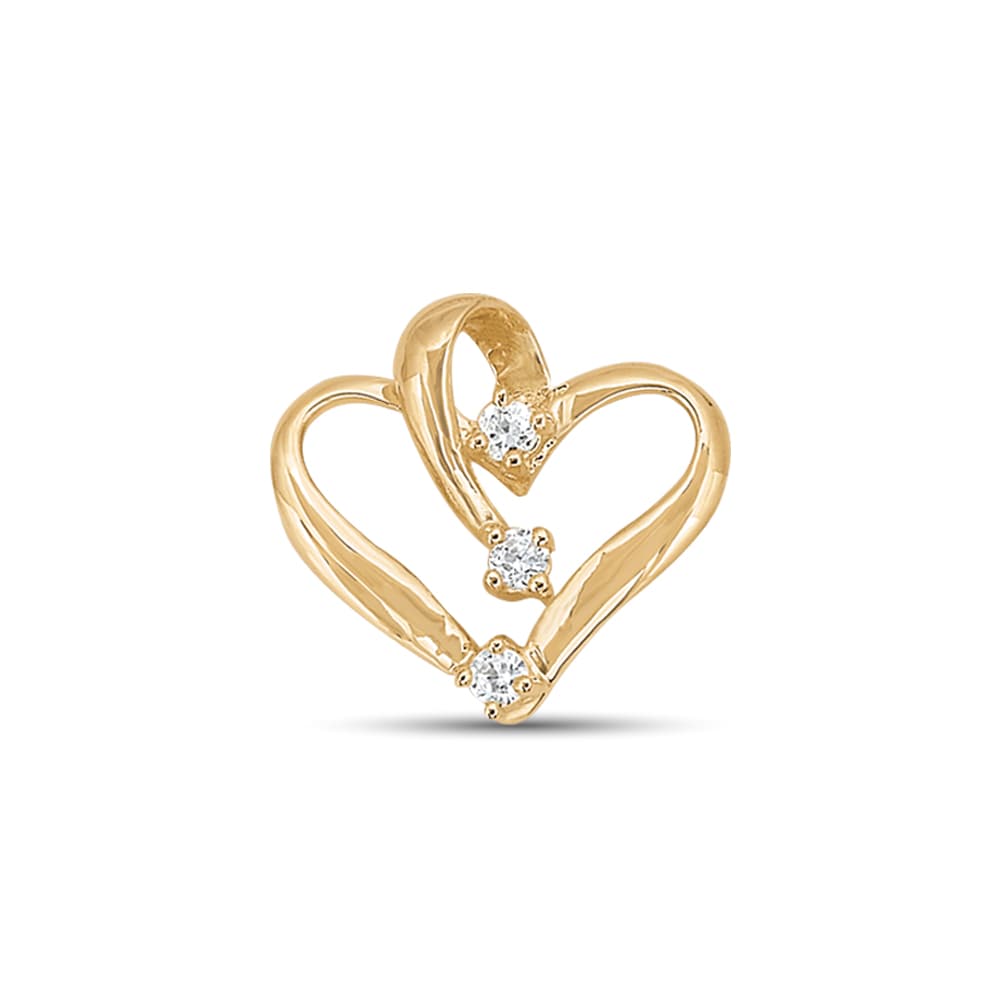 Heart Shape Color Pendant — White Gold