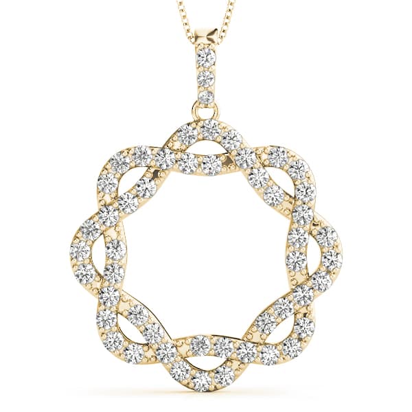 Circle Pendant (1/2 ct. tw.), Front view in yellow gold