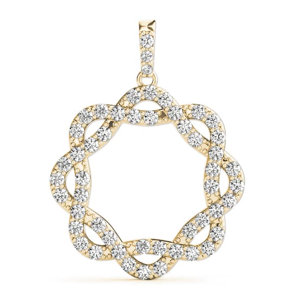 Circle Pendant (1/2 ct. tw.), On hand view in yellow gold