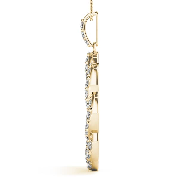 Circle Pendant (1/2 ct. tw.), Side view in yellow gold