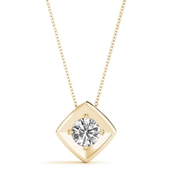Solitaire Pendant (1/4 ct. tw.), Front view in yellow gold