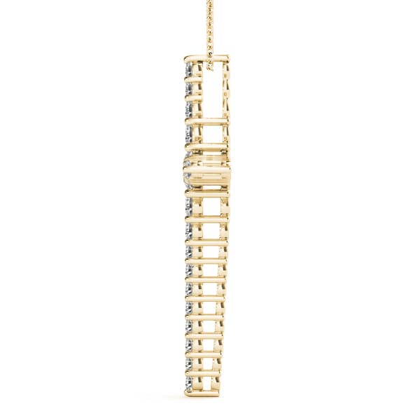 Religious Cross Pendant (1/2 ct. tw.), Side view in yellow gold