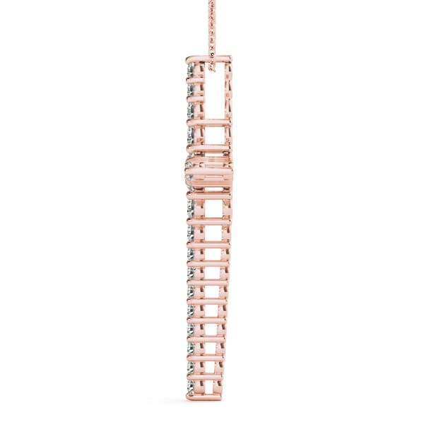 Religious Cross Pendant (1/2 ct. tw.), Side view in rose gold