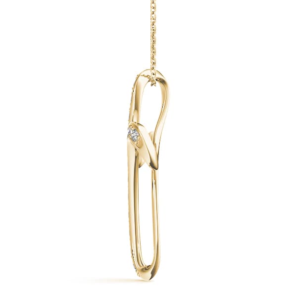 Religious Cross Pendant (1/8 ct. tw.), Side view in yellow gold