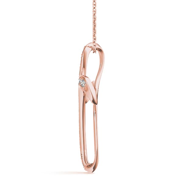Religious Cross Pendant (0.09 ct. tw.), Side view in rose gold