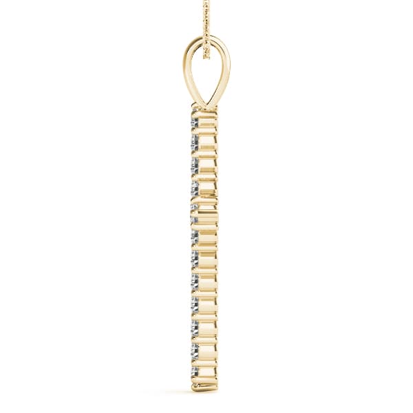 Religious Cross Pendant (1 ct. tw.), Side view in yellow gold
