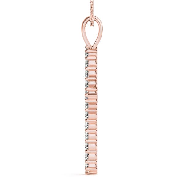 Religious Cross Pendant (1 ct. tw.), Side view in rose gold