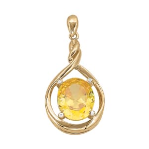 Pendants Color Oval — White Gold