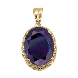 Oval Color Pendant — White Gold