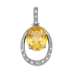 Pendants Color Oval — White Gold