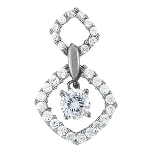 Pendants Solitaires — White Gold