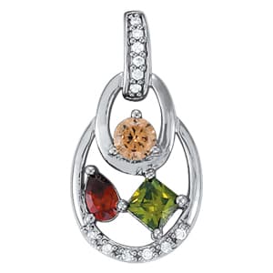 Pendants Color Heart — White Gold