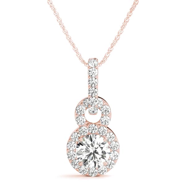Infinity Round Halo Pendant (3/8 ct. tw.), Front view in rose gold