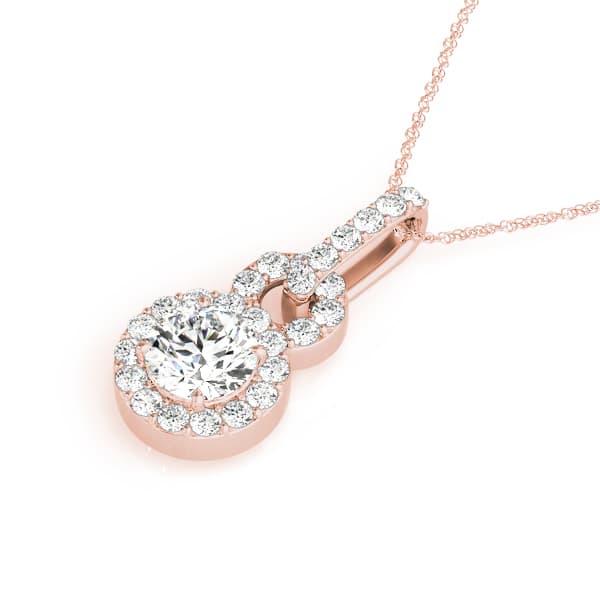 Infinity Round Halo Pendant (3/8 ct. tw.), Side view in rose gold