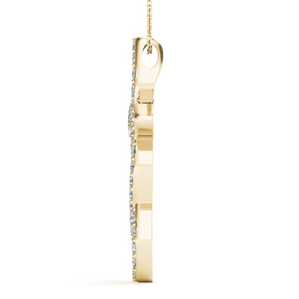 Religious Cross Pendant (1 ct. tw.), Side view in yellow gold