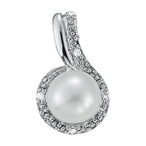 Pearl Pendant — White Gold