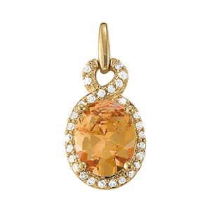 Oval Color Pendant — White Gold