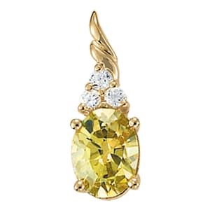 Solitaire Pendants w/ Trio Diamond — White Gold